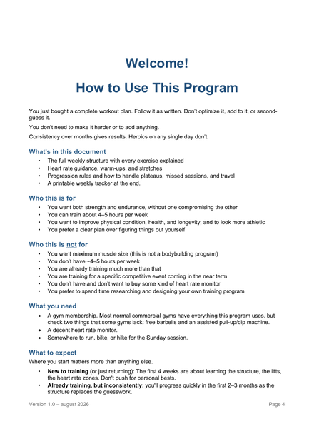 Page 4 — Welcome / How to Use This Program