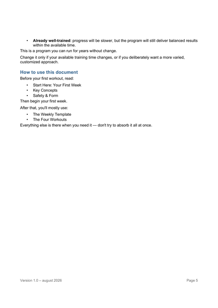 Page 5 — Welcome / How to Use This Program