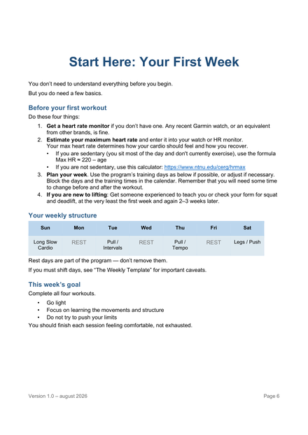 Page 6 — Start Here: Your First Week